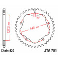 Couronne JT SPROCKETS acier standard 751 - 520 Couronne JT SPROCKETS acier standard 751 - 520