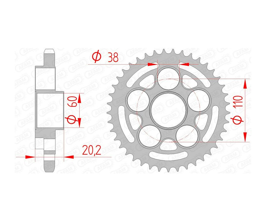 Couronne AFAM acier standard 50800 - 525 - 1074678005