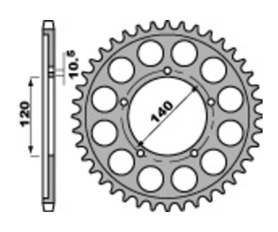 Couronne PBR acier C45 standard 4409 - 530 Couronne PBR acier C45 standard 4409 - 530