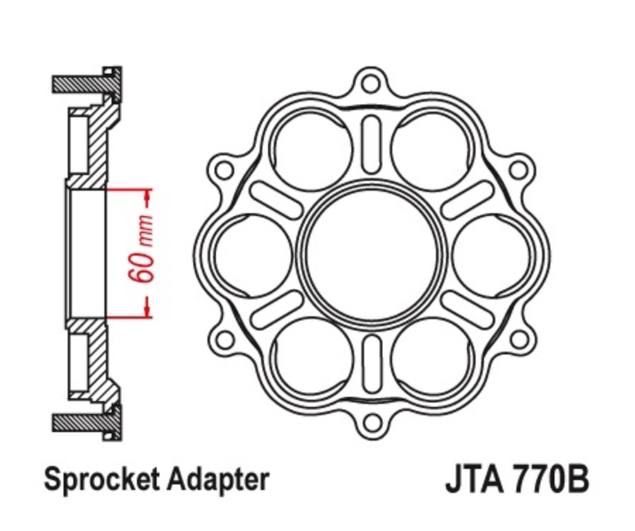 Support de couronne JT SPROCKETS - 6 Silentbloc Ducati Panigale/Monster - 1022165
