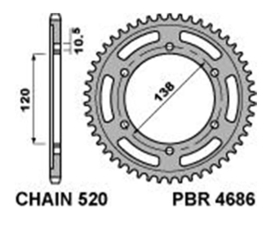 Couronne PBR acier C45 standard 4686 - 520 - 1075397001