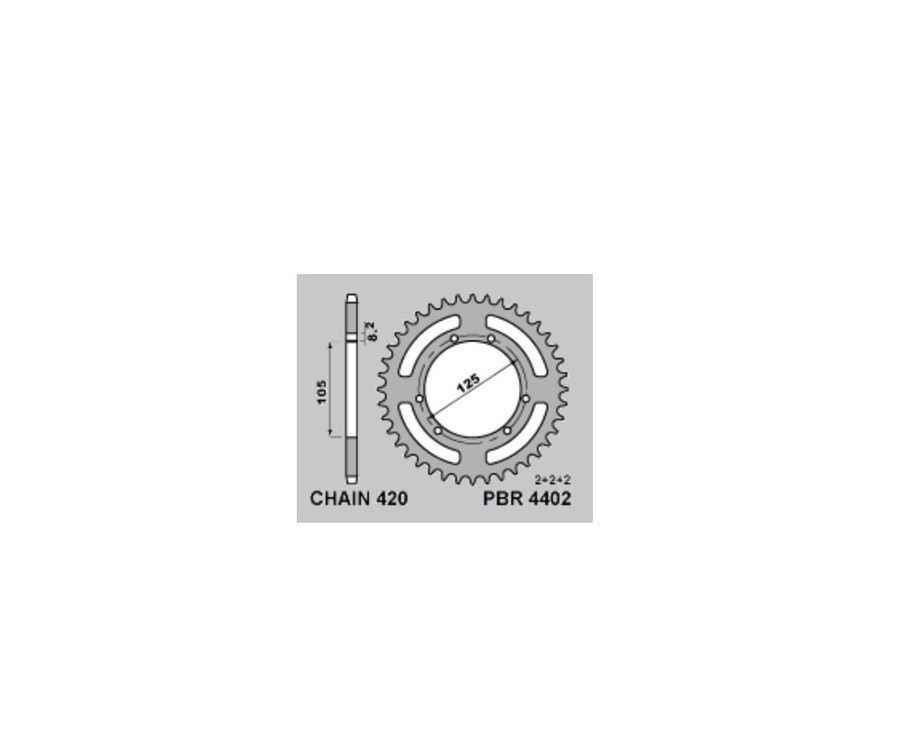 Couronne PBR acier standard 4402 - 420 Couronne PBR acier standard 4402 - 420