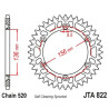 Couronne JT SPROCKETS aluminium ultra-light anti-boue 822 - 520 - 1096577003