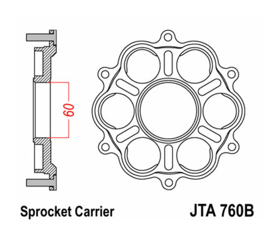 Support de couronne JT SPROCKETS - 6 Silentbloc Ducati - 1022164