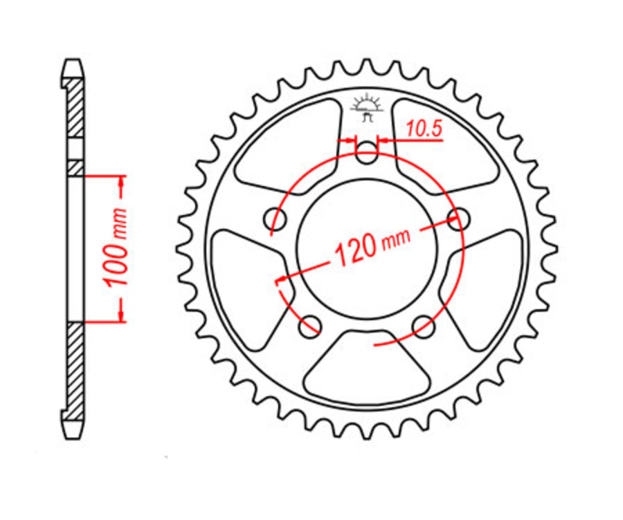 Couronne JT SPROCKETS acier standard 702 - 525 - 1075091004