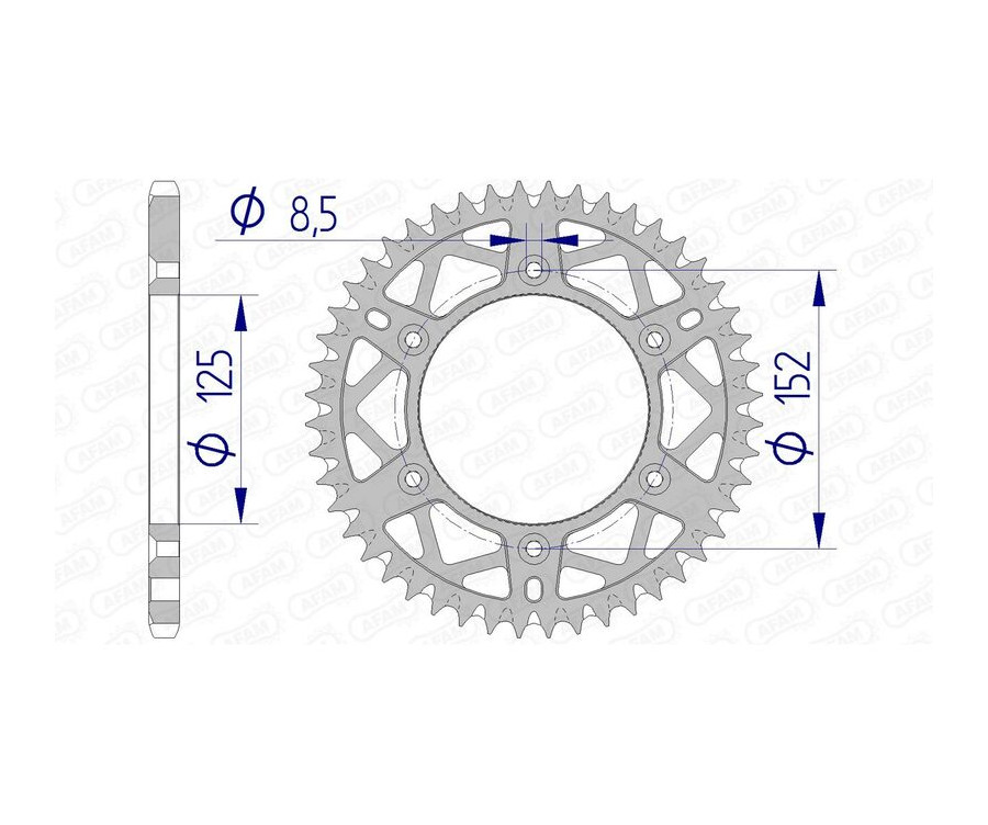 Couronne AFAM aluminium Ultra-Light anti-boue 39300 - 520 - 1074642003