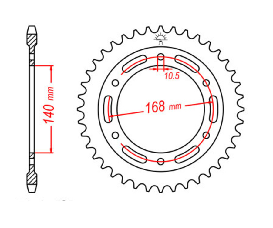 Couronne JT SPROCKETS acier standard 3 - 525 - 1075508002