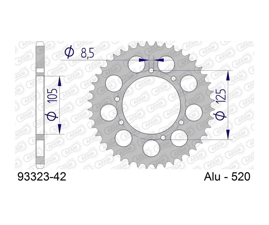Couronne AFAM aluminium 93323 - 520 - 1074811001