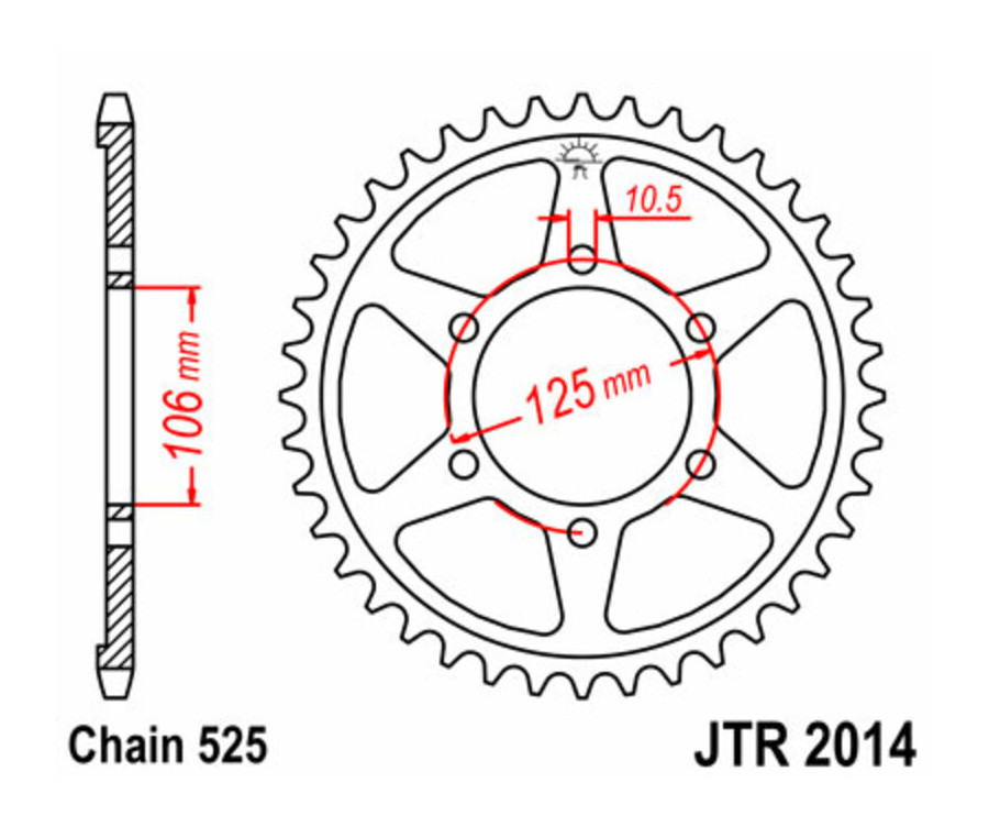 Couronne JT SPROCKETS acier standard 2014 - 525 - 1074984002