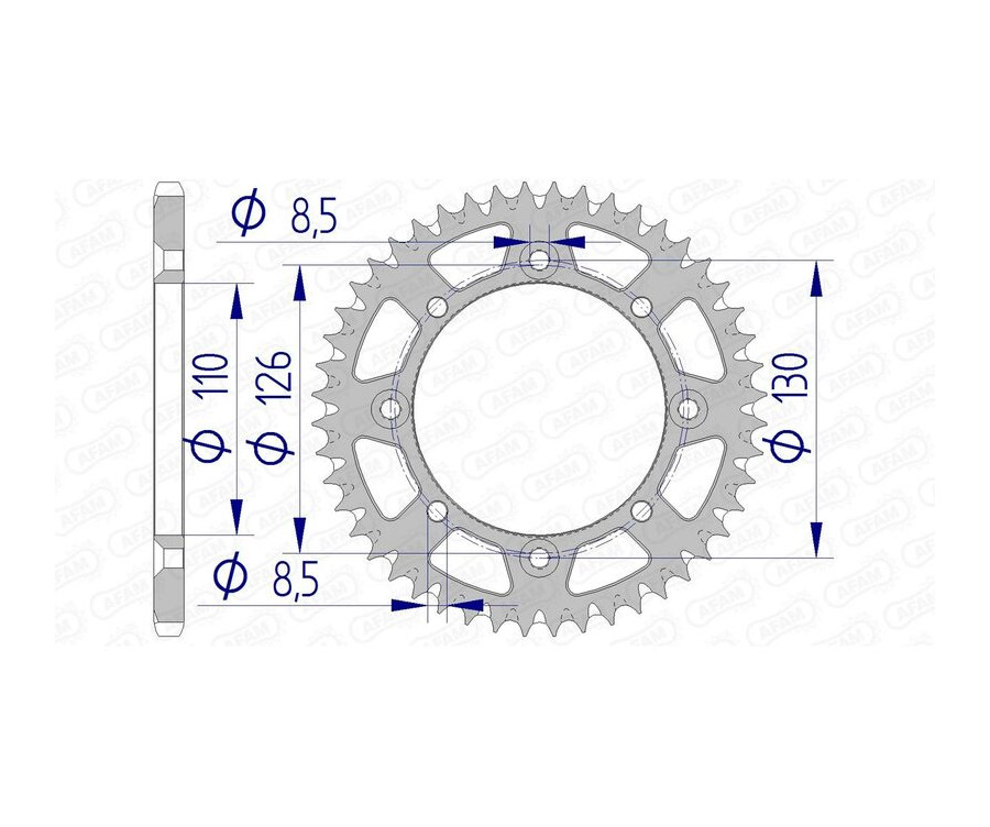 Couronne AFAM aluminium Ultra-Light anti-boue 17107420 - 1074598002