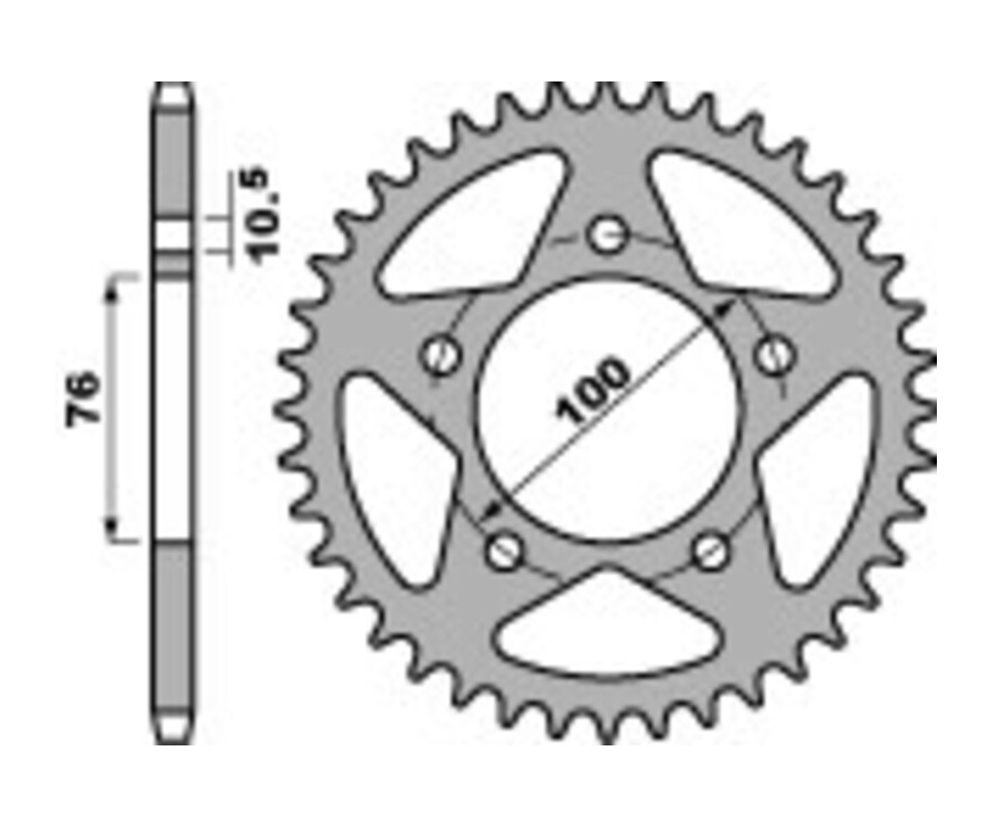 Couronne PBR aluminium ultra-light anodisé dur 1031 - 520 - 1075232017