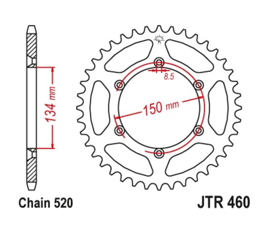 Couronne JT SPROCKETS acier anti-boue 460 - 520 - 1075484004