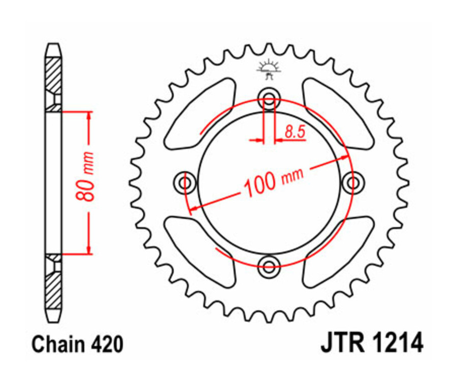 Couronne JT SPROCKETS acier standard 1214 - 420 - 1074886004