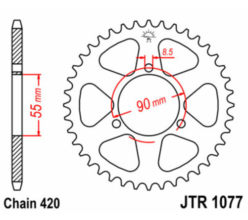 Couronne JT SPROCKETS acier standard 1077 - 420
