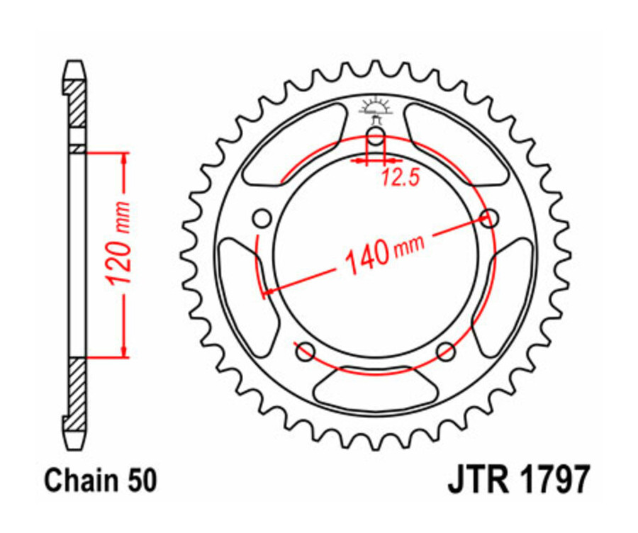 Couronne JT SPROCKETS acier standard 1797 - 530 - 1074947001