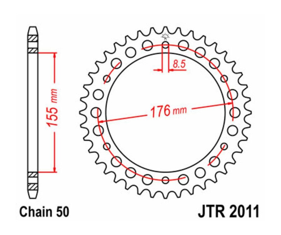 Couronne JT SPROCKETS acier standard 2011 - 530 - 1074981002