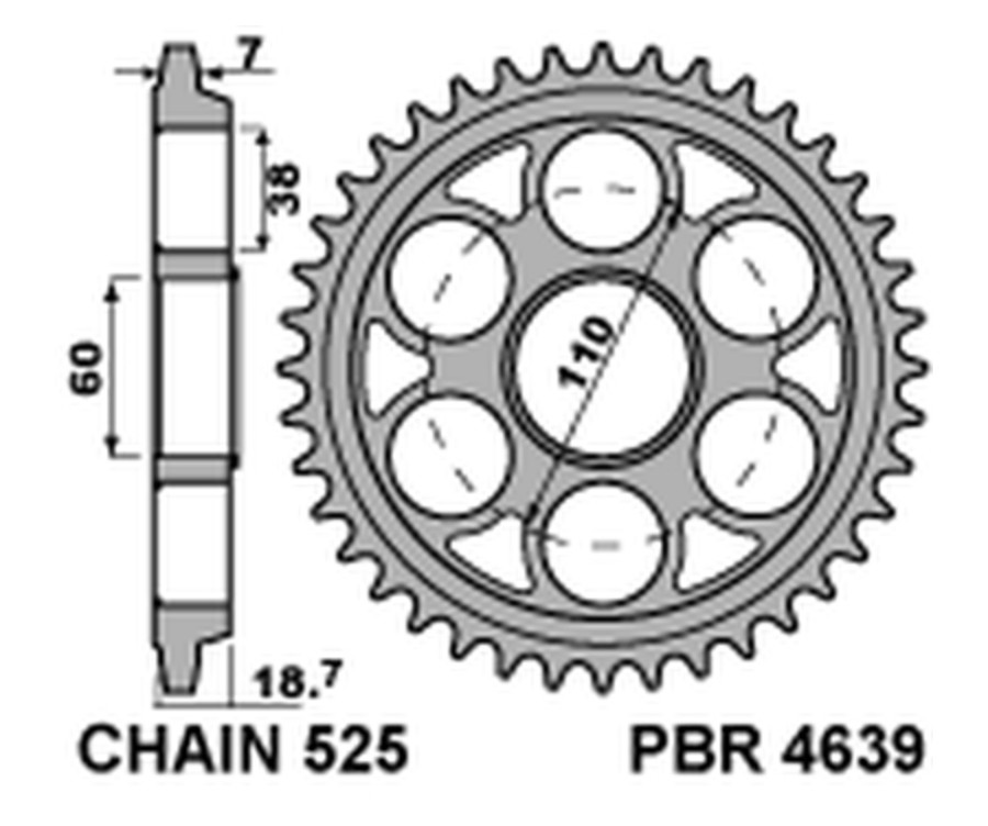 Couronne PBR acier C45 revenu 4639 - 525 Couronne PBR acier C45 revenu 4639 - 525