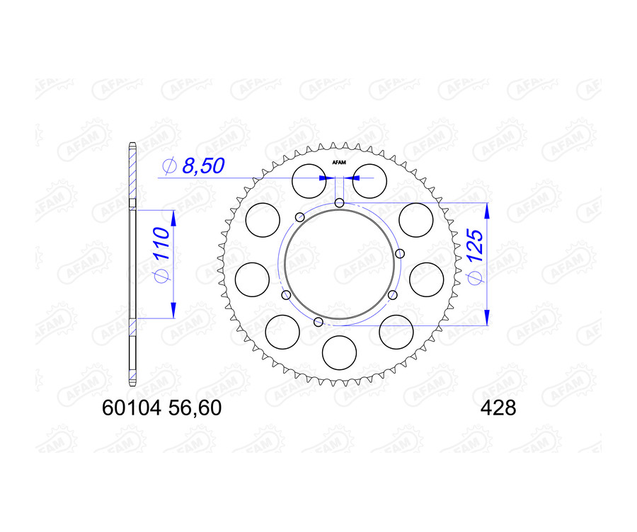 Couronne AFAM aluminium 60104 - 428 Couronne AFAM aluminium 60104 - 428