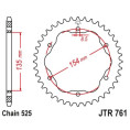 Couronne JT SPROCKETS acier standard 761 - 525 Couronne JT SPROCKETS acier standard 761 - 525