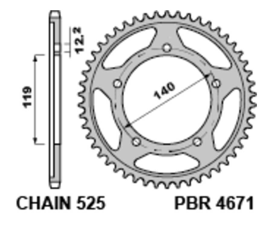 Couronne PBR acier standard 4671 - 525 - 1118927003