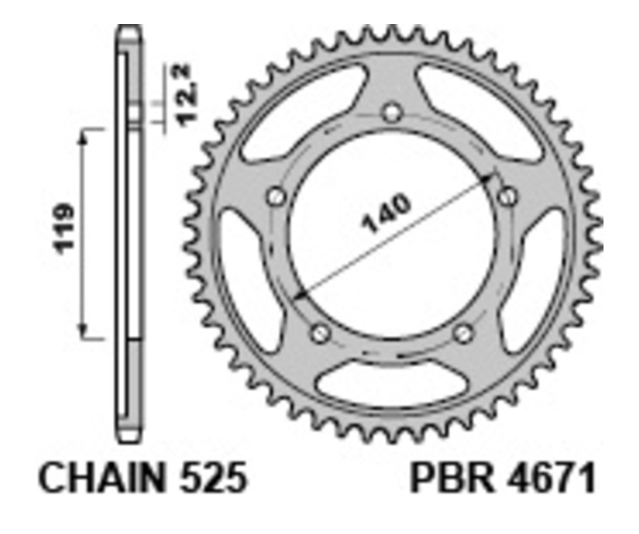 Couronne PBR acier C45 standard 4671 - 525 - 1118927001