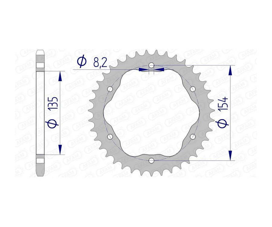 Couronne AFAM alu ultra-light anodisé dur 51804 - 520 - 1074696007