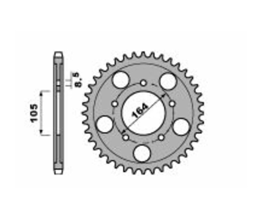 Couronne PBR acier C45 standard 4557 - 525 Couronne PBR acier C45 standard 4557 - 525