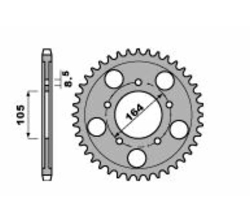 Couronne PBR acier C45 standard 4557 - 525 - 1075359003