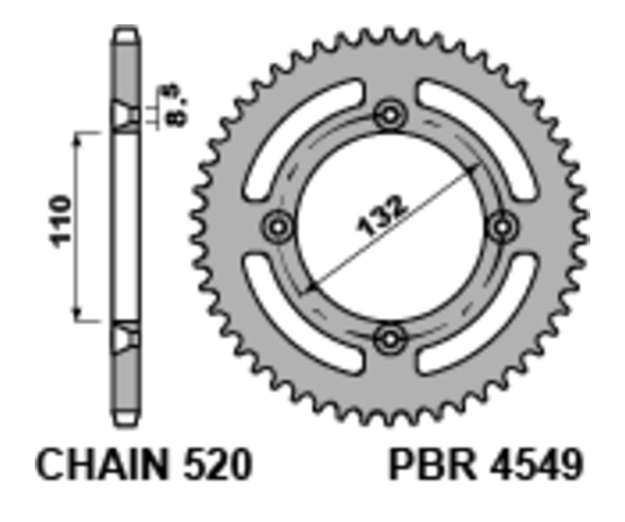 Couronne PBR acier C45 standard 4549 - 520 - 1075355001