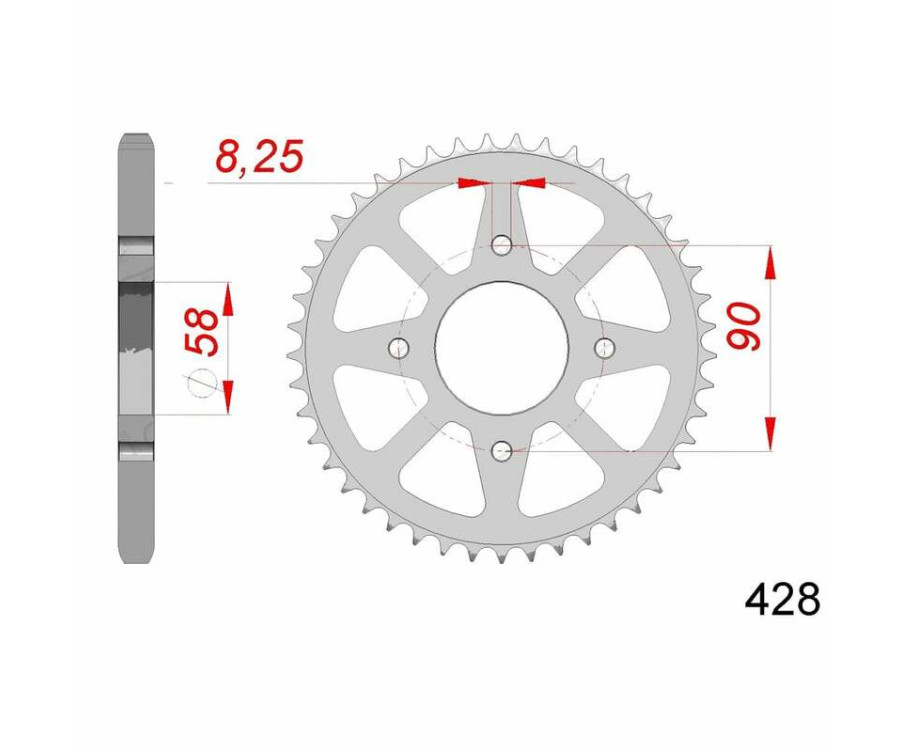 Couronne AFAM acier standard 14212 - 428 - 1074499001