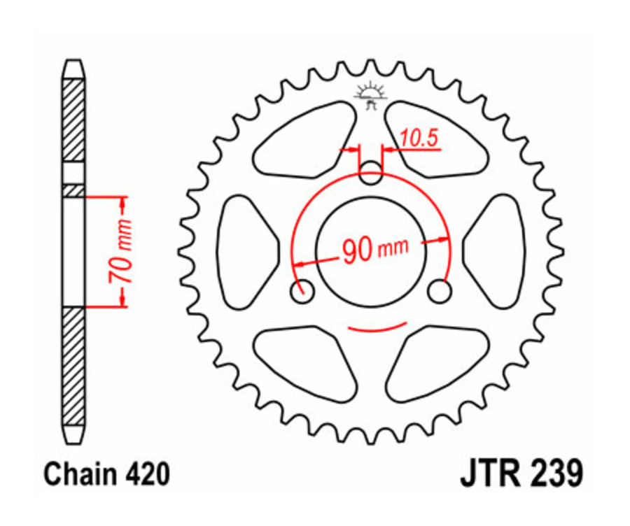 Couronne JT SPROCKETS acier standard 239 - 420 - 1074997004