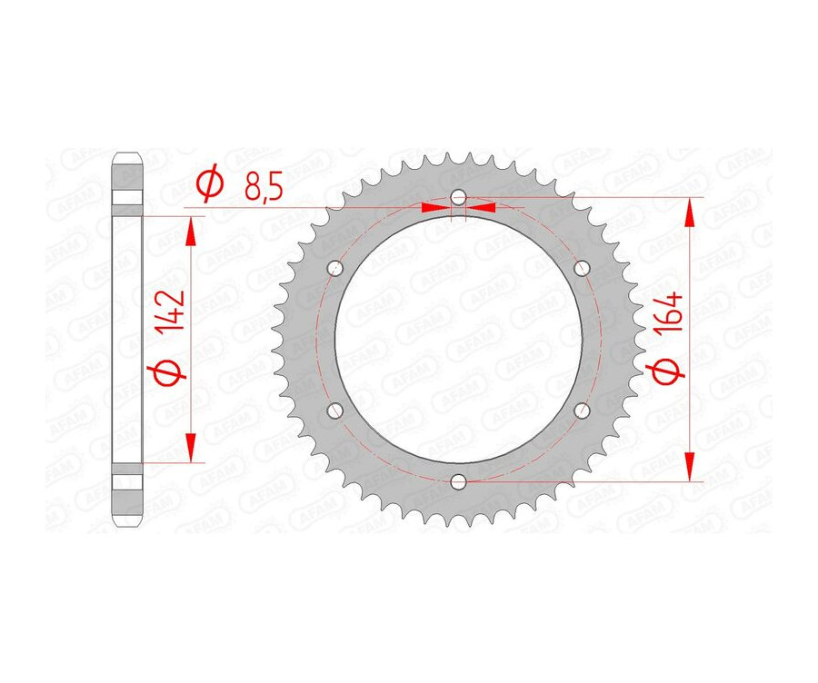 Couronne AFAM acier standard 65200 - 428 - 1074713001