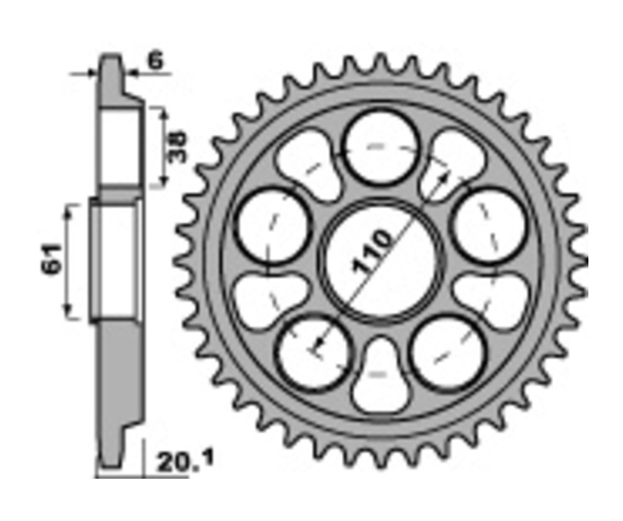 Couronne PBR aluminium Ultra-Light anodisé dur 4420 - 520 - 1075318001