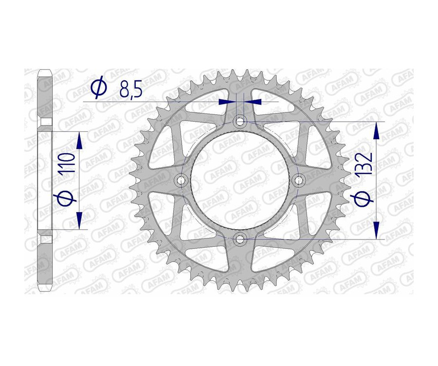 Couronne AFAM aluminium Ultra-Light anti-boue 72306 - 520 - 1074737002