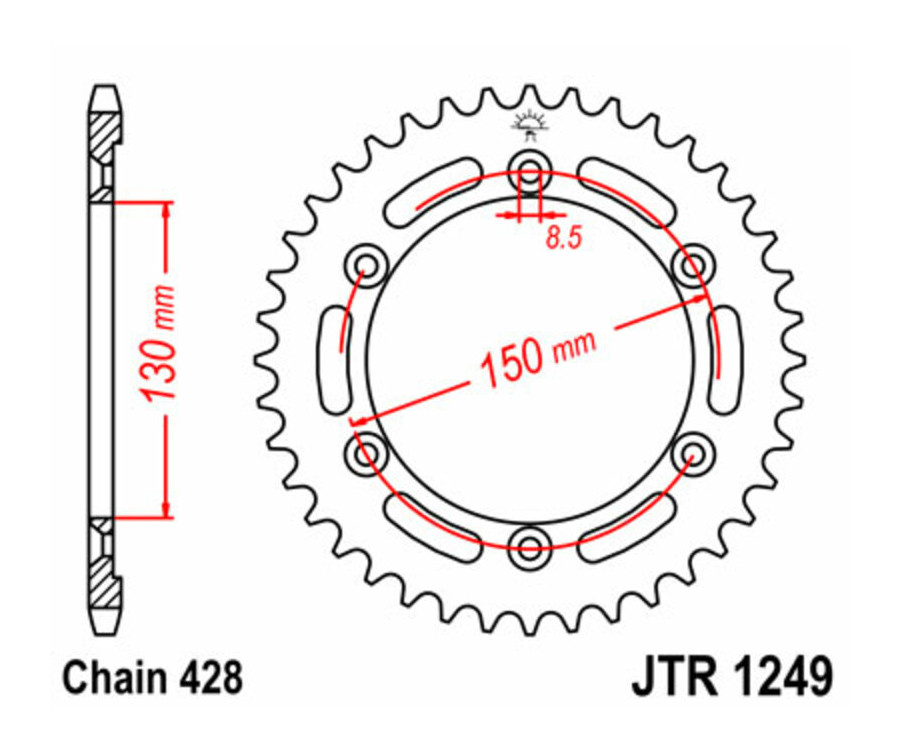 Couronne JT SPROCKETS acier standard 1249 - 428 - 1074891001