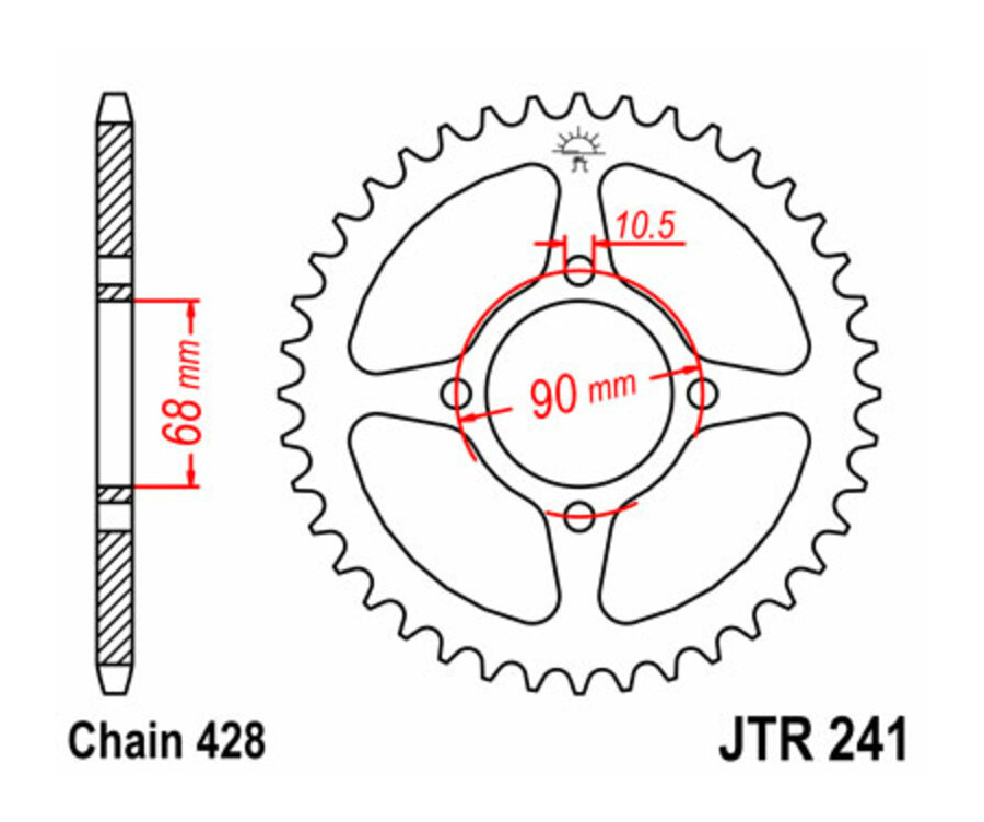 Couronne JT SPROCKETS acier standard 241 - 428 - 1074999001
