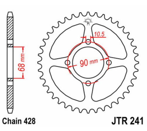 Couronne JT SPROCKETS acier standard 241 - 428