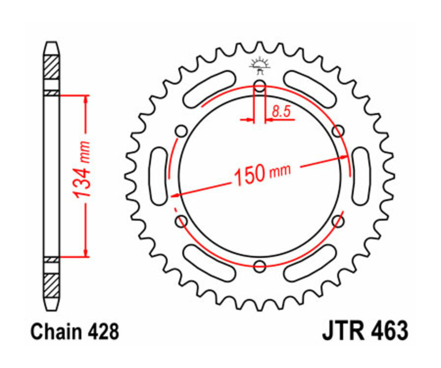 Couronne JT SPROCKETS acier standard 463 - 428 - 1075046001