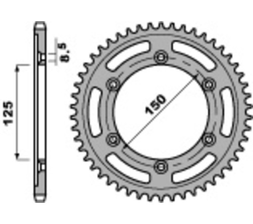 Couronne PBR acier C45 standard 4507 - 520 - 1075342001