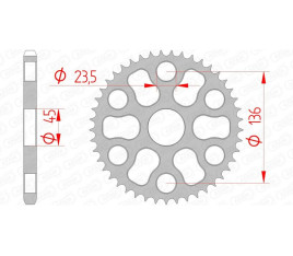 Couronne AFAM acier standard 12325 - 428 - 1074434001