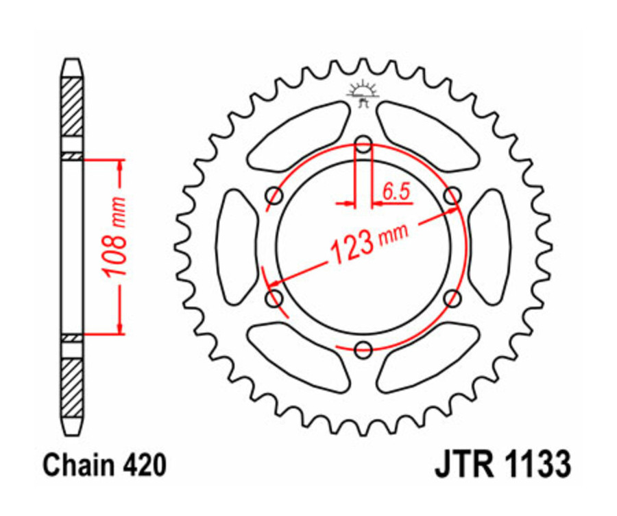 Couronne JT SPROCKETS acier standard 1133 - 420 Couronne JT SPROCKETS acier standard 1133 - 420