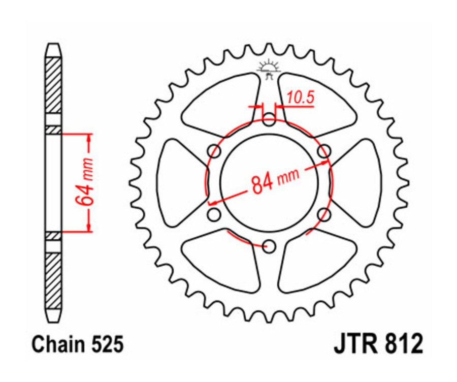 Couronne JT SPROCKETS acier standard 812 - 525 - 1075124001
