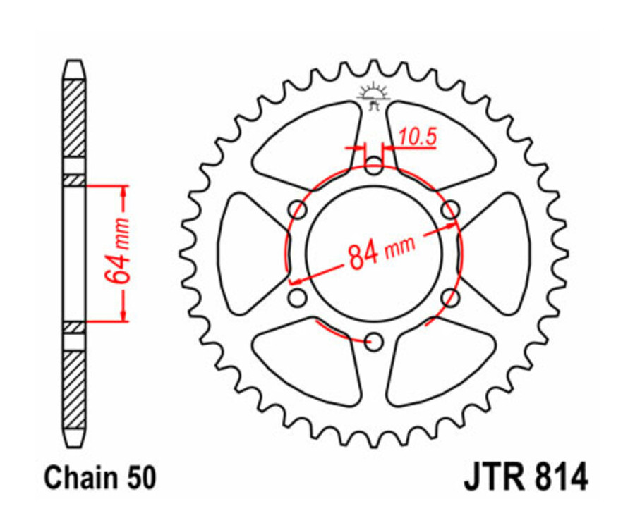 Couronne JT SPROCKETS acier standard 814 - 530 - 1075127001