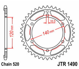 Couronne JT SPROCKETS acier standard 1490 - 520