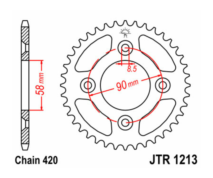 Couronne JT SPROCKETS acier standard 1213 - 420 - 1074885001