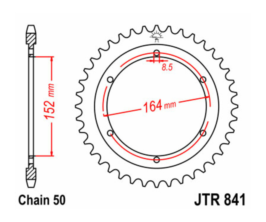 Couronne JT SPROCKETS acier standard 841 - 530 - 1075154001