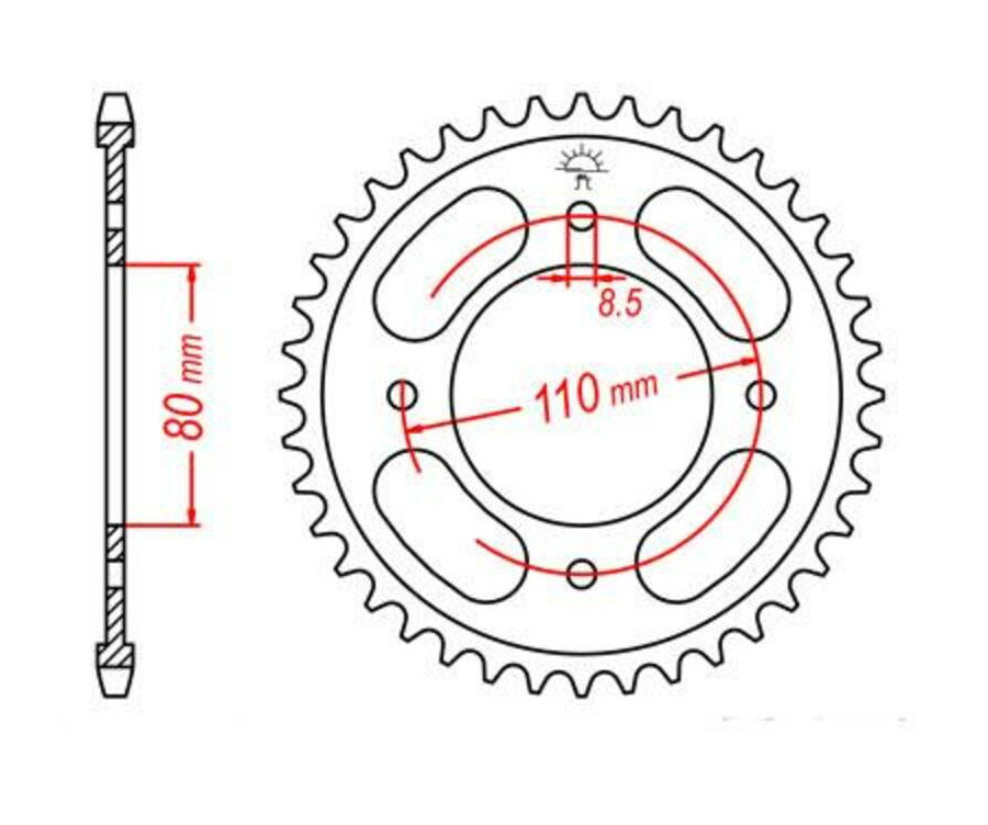 Couronne JT SPROCKETS acier standard 1219 - 428 - 1074887001