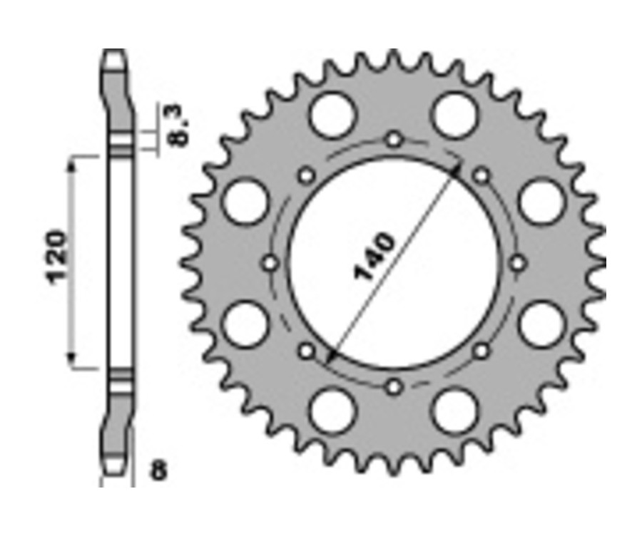 Couronne PBR acier C45 standard 506 - 520 - 1075418001