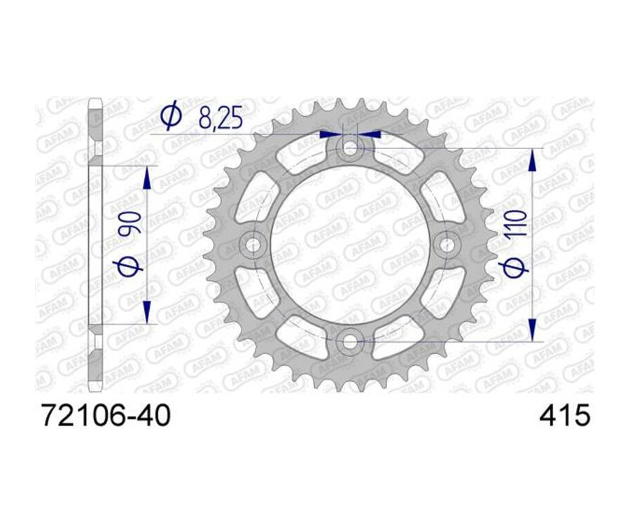 Couronne AFAM aluminium 72106 - 415 - 1074731001