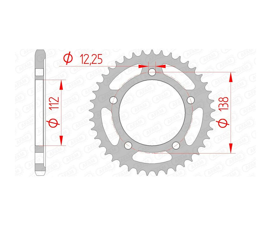 Couronne AFAM acier standard 10517 - 525 Couronne AFAM acier standard 10517 - 525